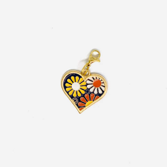 Corazón flores 2x2cm