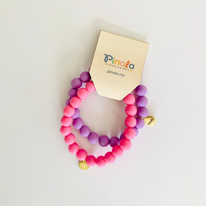 Pulsera mate rosa y morado