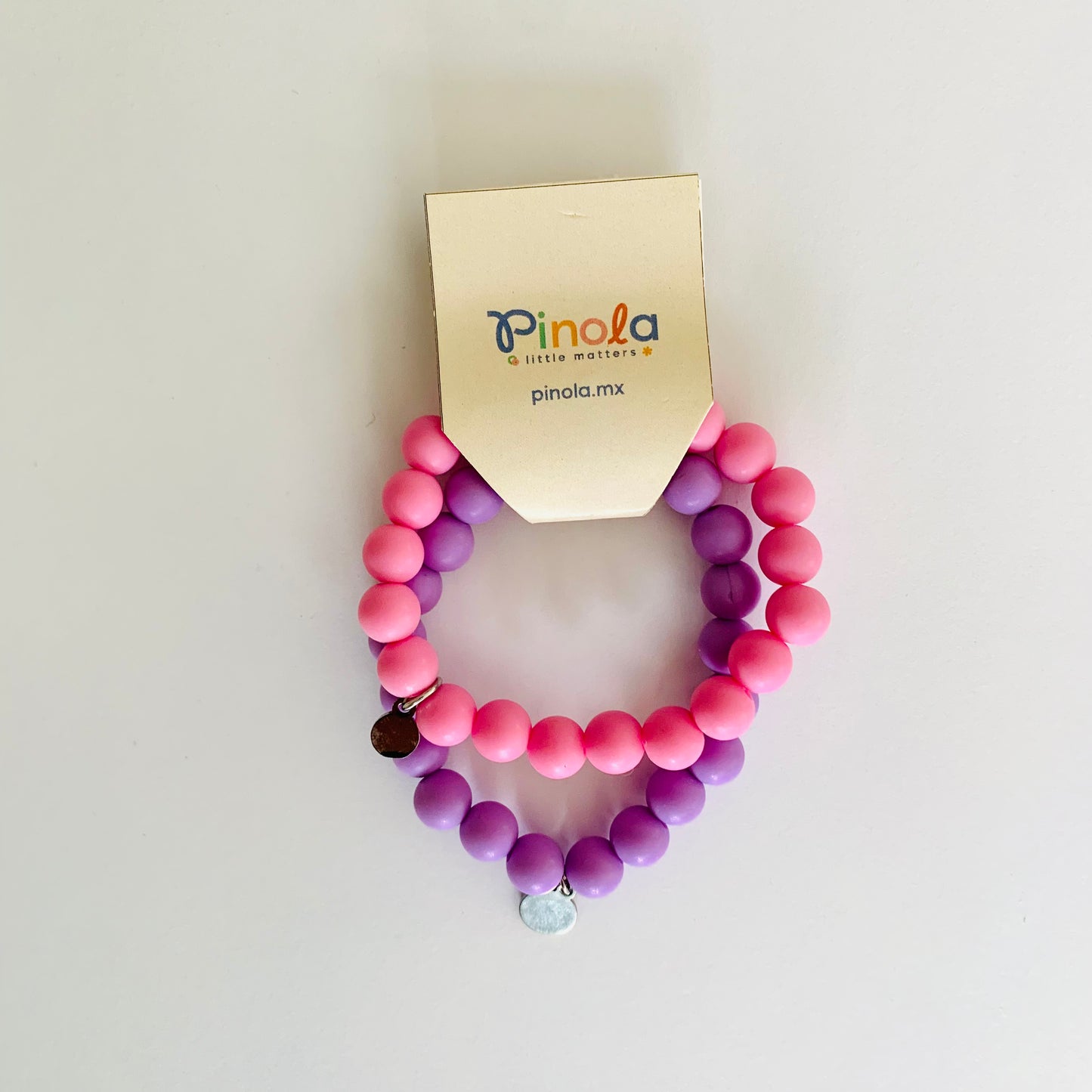 Pulsera mate rosa y morado
