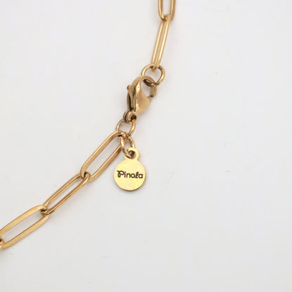 Brazalete dorado para dijes