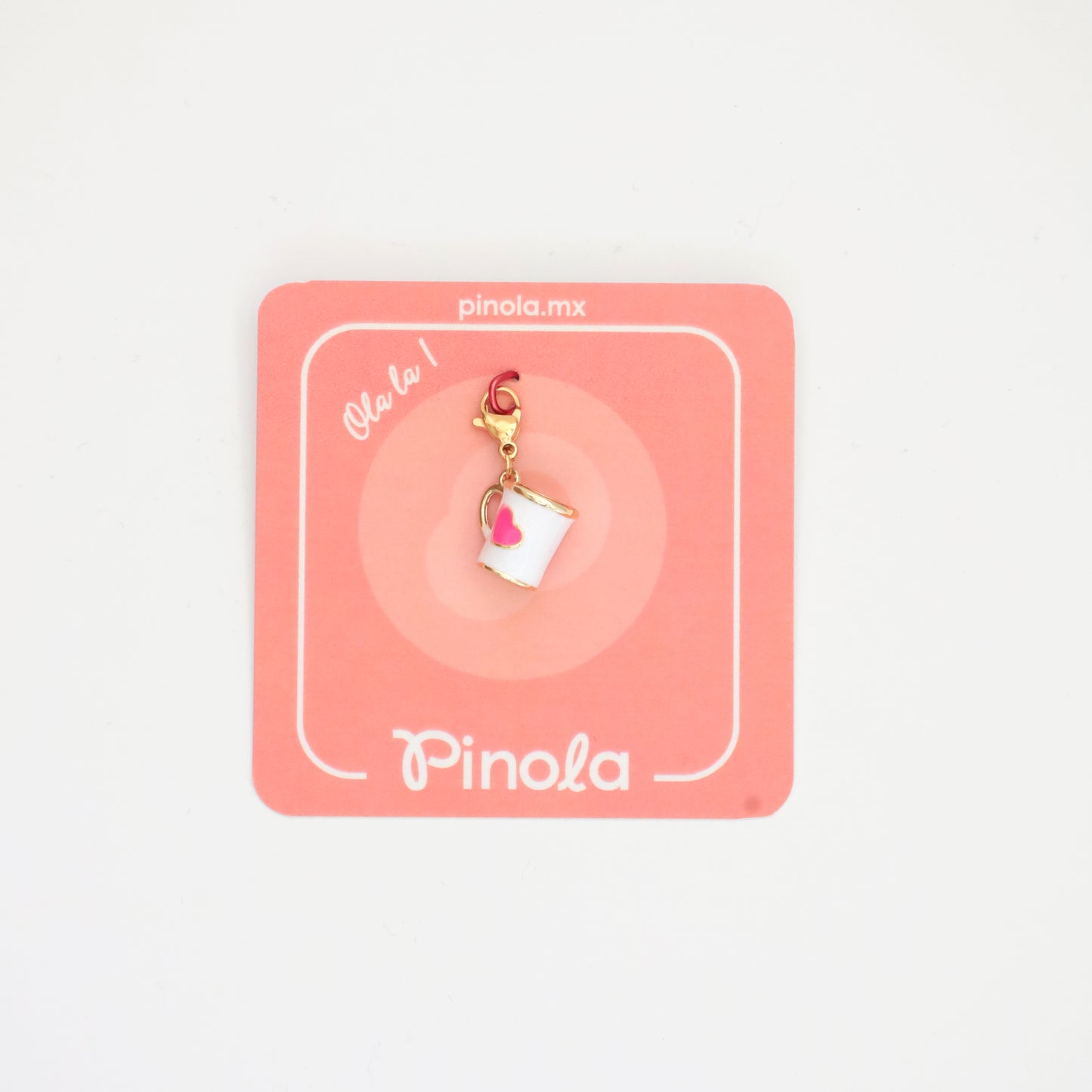 Dije Taza blanca con detalle rosa